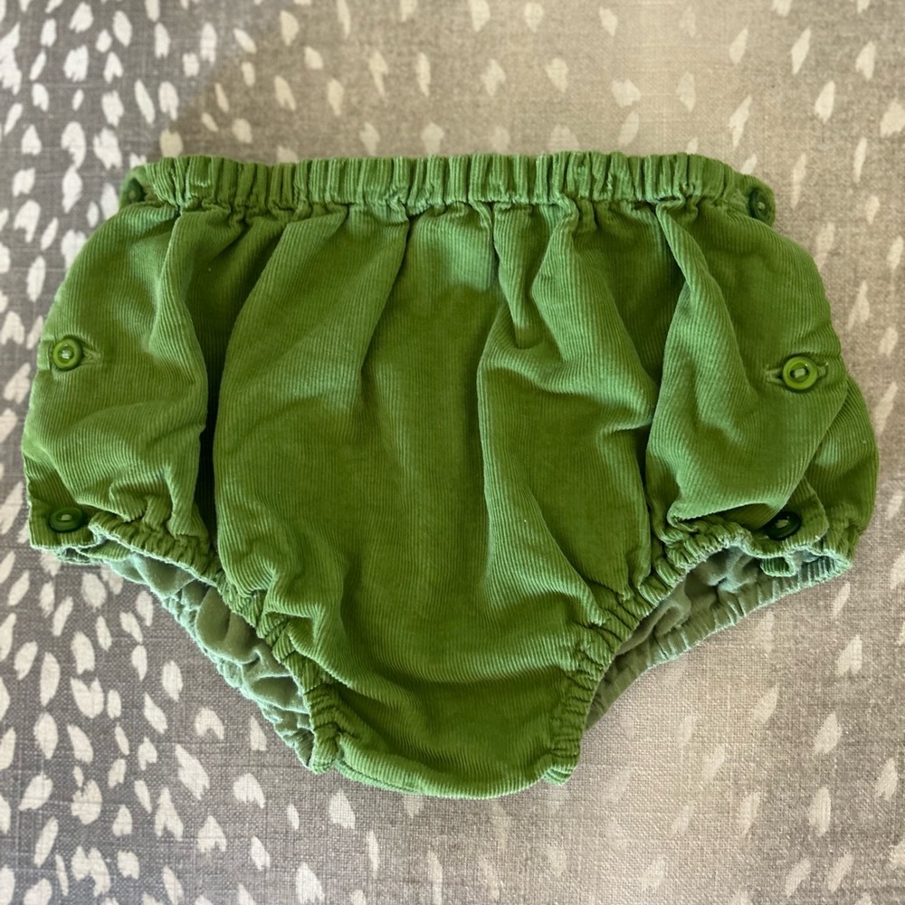 Little English bloomers - green corduroy